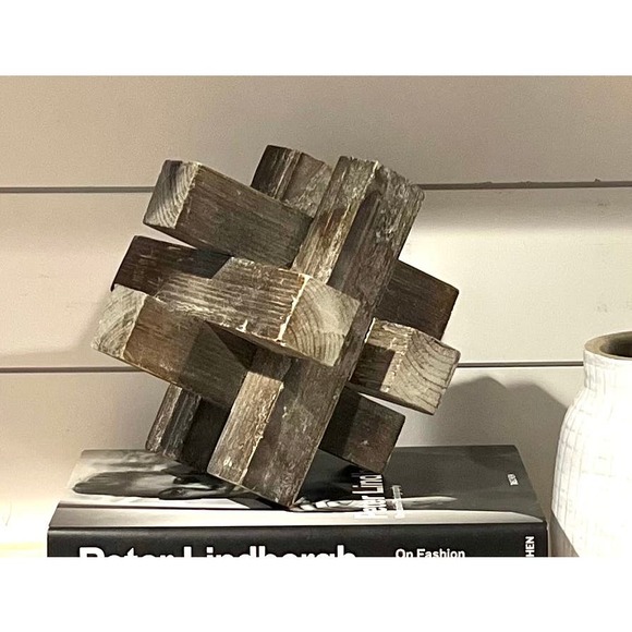 Gatehouse Hexagon Washed Wood Object - Picture 3 of 3